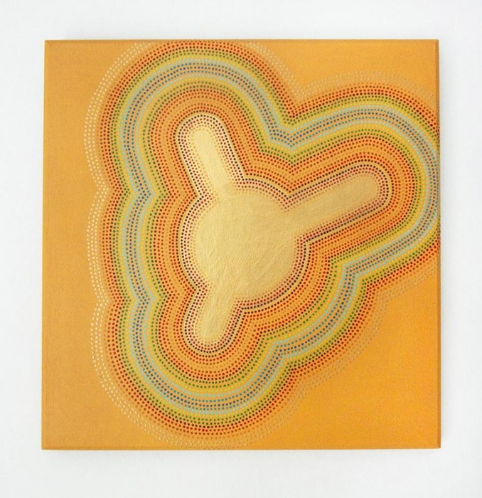 Ley lines 1
Acrylic on found panel. 10 x 10 in.