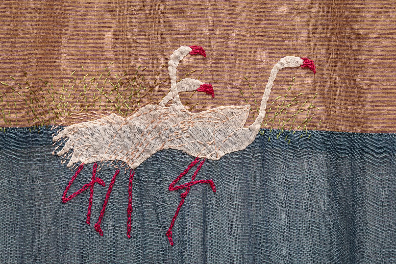 Detail of Medha Bhatt's "Textile-as-Letter". 